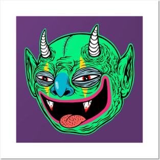 Green Gargoyle Clown Posters and Art